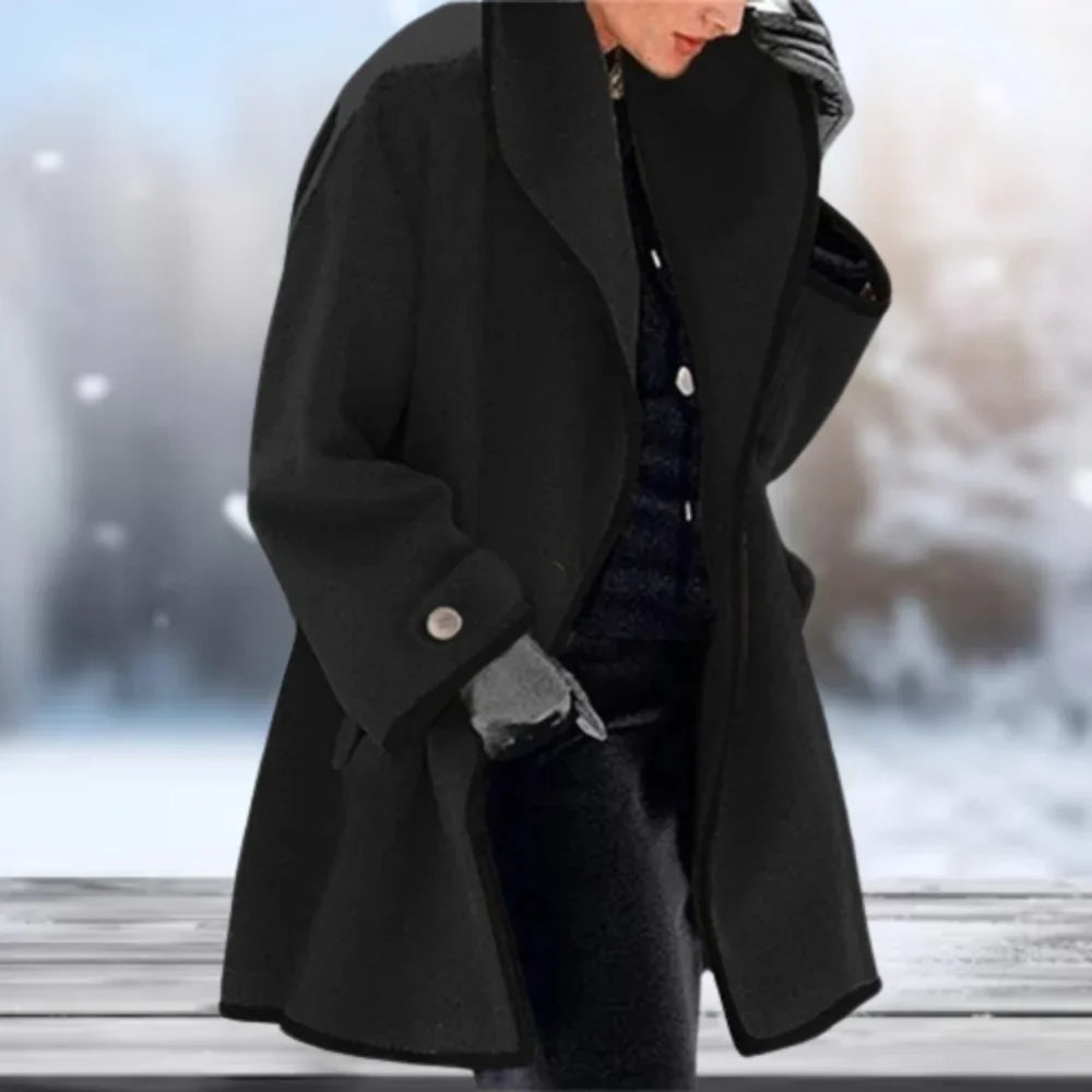 Manteau en laine vintage marron oversize