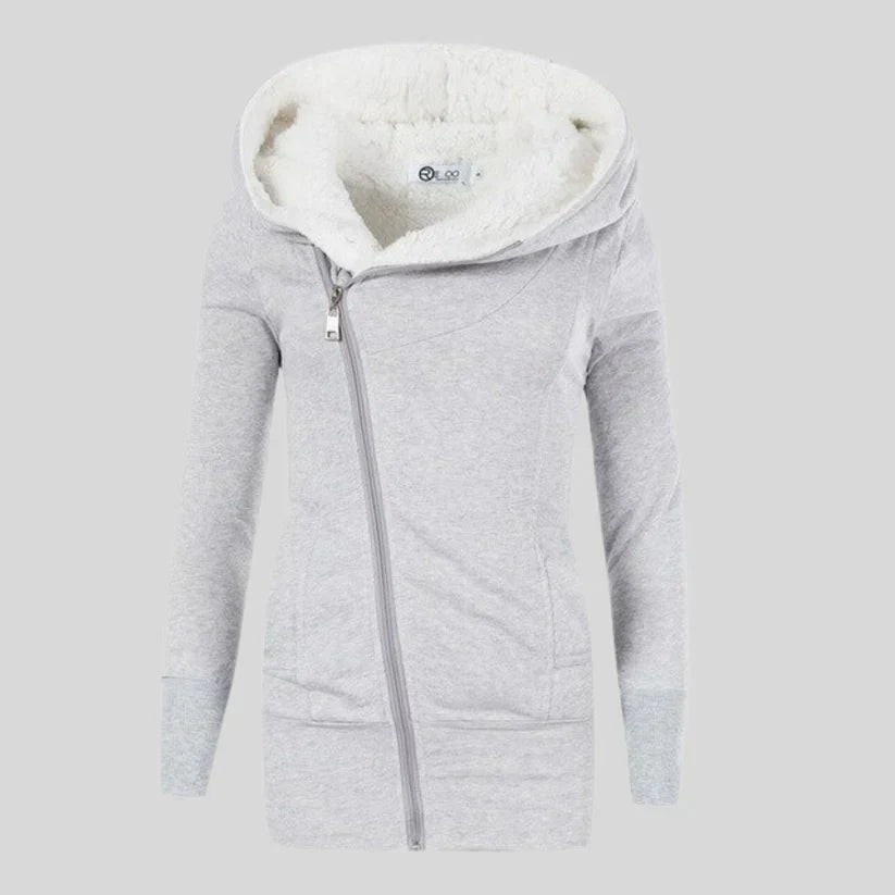Gilet douillet en polaire à capuche pour femme