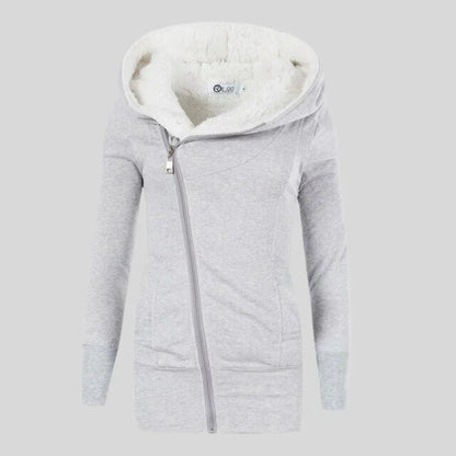 Gilet douillet en polaire à capuche pour femme