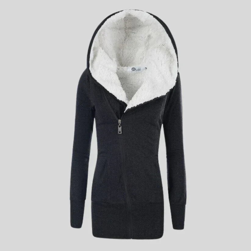 Gilet douillet en polaire à capuche pour femme