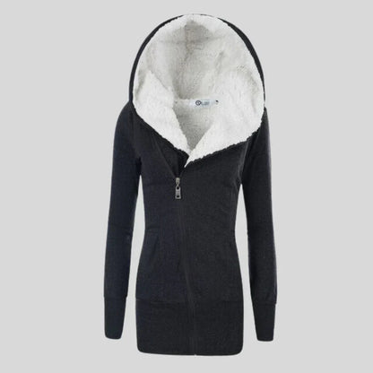 Gilet douillet en polaire à capuche pour femme
