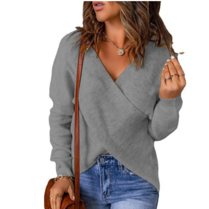 Robe femme Coupe ample Devant croisé Manches longues