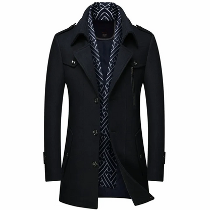 Long manteau homme noir élégant
