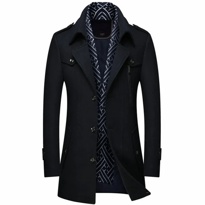 Long manteau homme noir élégant