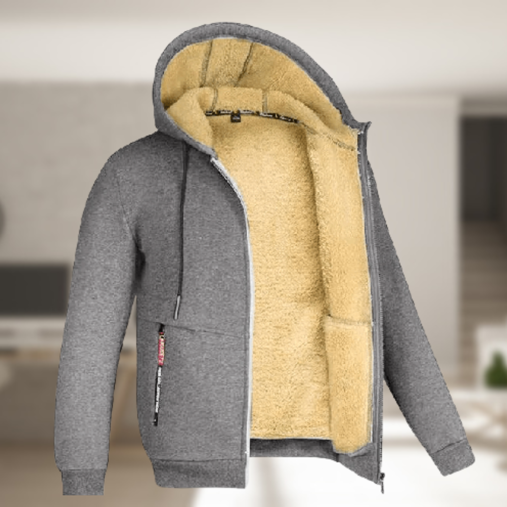 Veste d'hiver chaude pour hommes avec capuche polaire