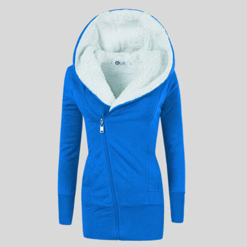 Gilet douillet en polaire à capuche pour femme