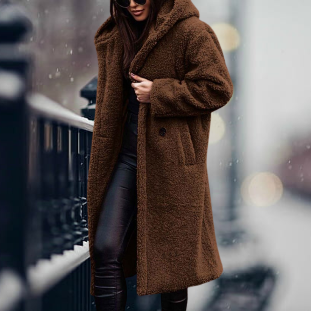 Veste Teddy Femme Polaire Douce Capuche Chaude Confort