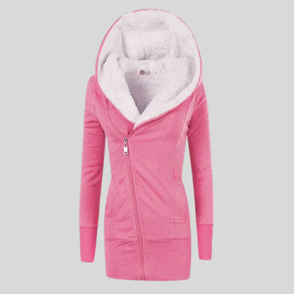 Gilet douillet en polaire à capuche pour femme