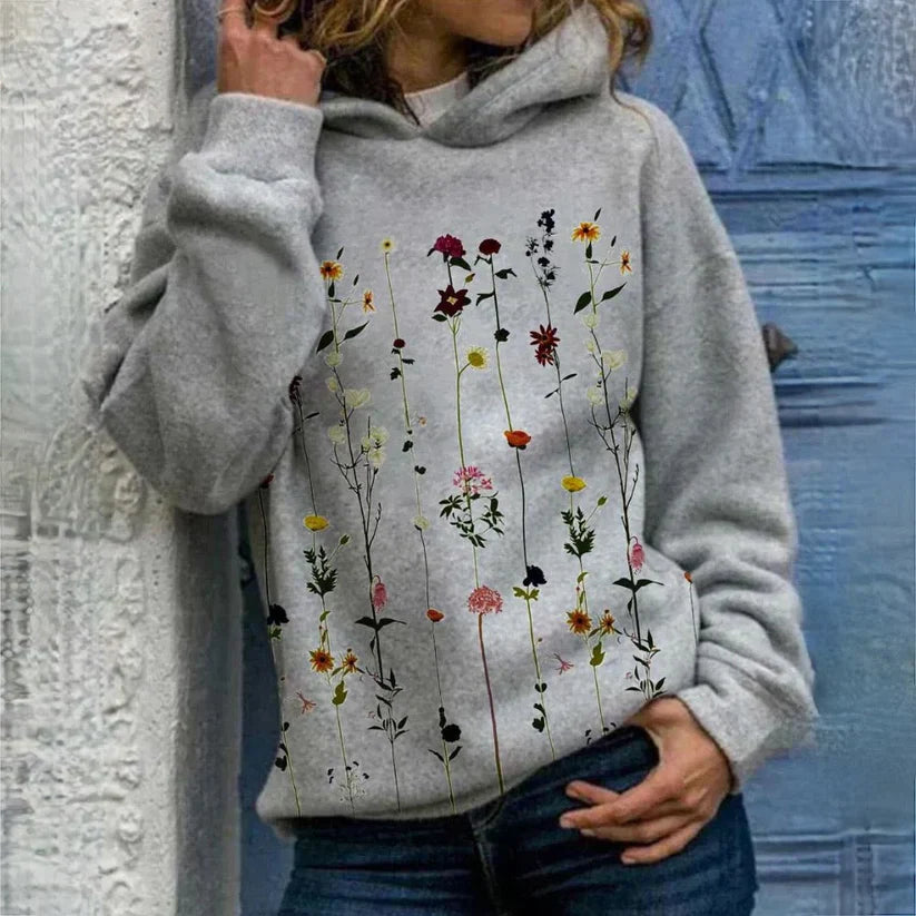 Elle - Sweat à capuche imprimé floral femme