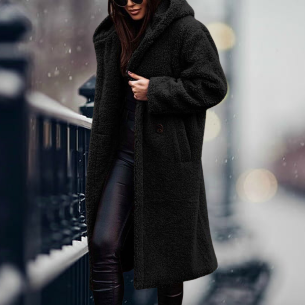 Veste Teddy Femme Polaire Douce Capuche Chaude Confort
