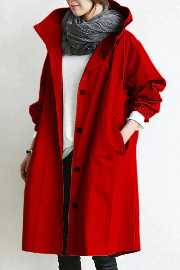Long Trench-coat Femme Élégant Capuche