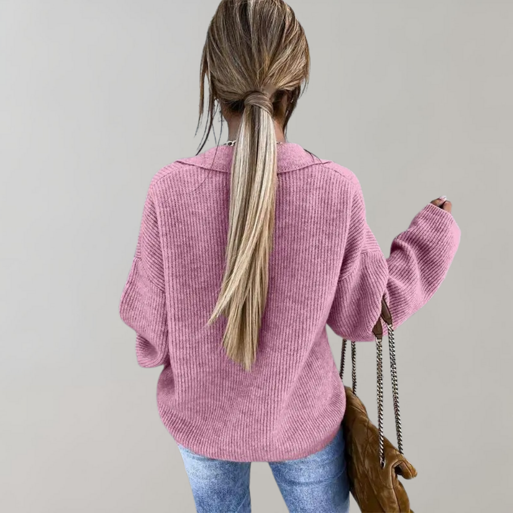 Damen Pullover V-Ausschnitt Elegant - IdealeKleiden