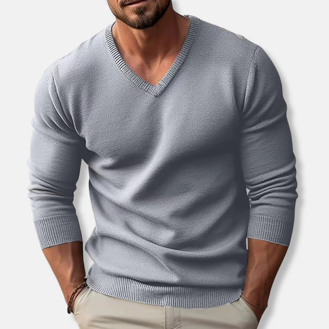 Pull col V homme simple classique
