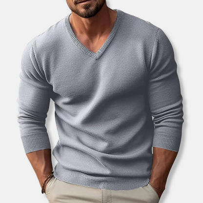 Pull col V homme simple classique