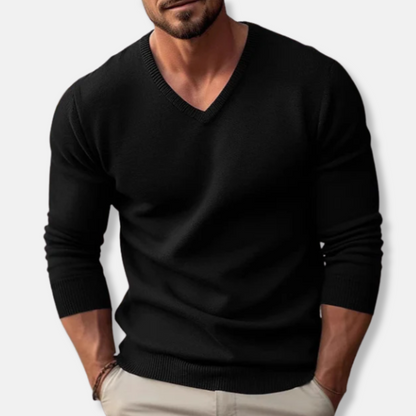 Pull col V homme simple classique