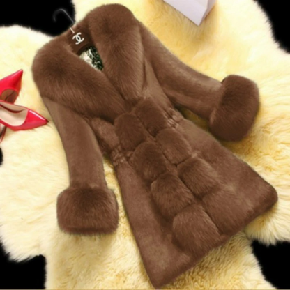Manteau d'hiver femme aspect fourrure élégant