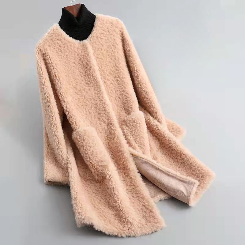 Manteau en laine confortable coupe décontractée avec poches