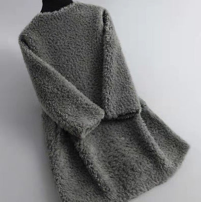 Bequemer Wollmantel Relaxed Fit mit Taschen - IdealeKleiden
