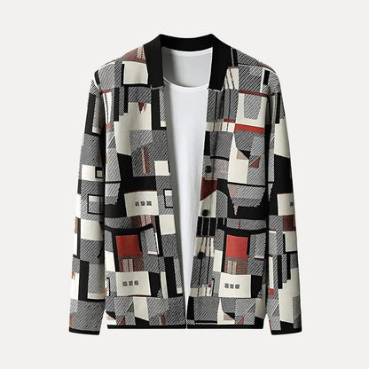 Gilet en tricot coloré à motif patchwork