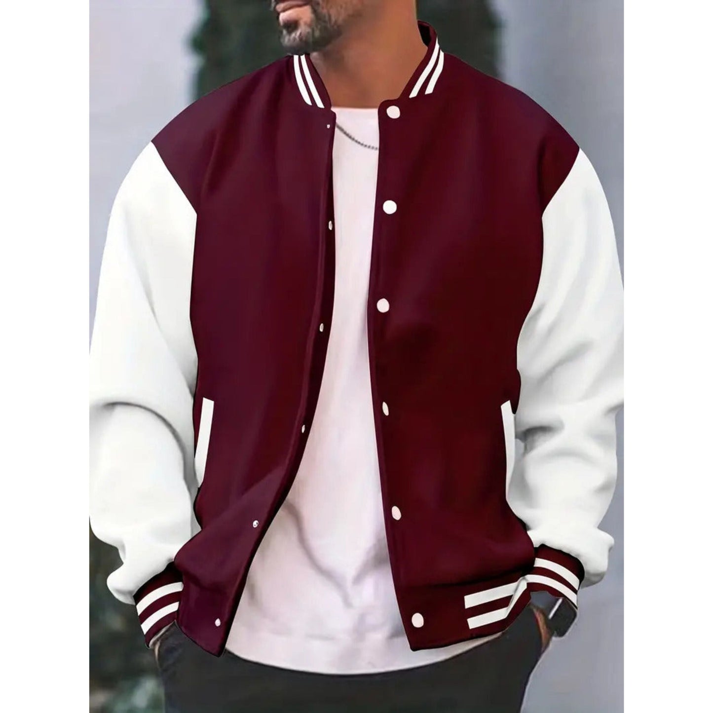 Blouson aviateur homme sportif à fermeture boutonnée