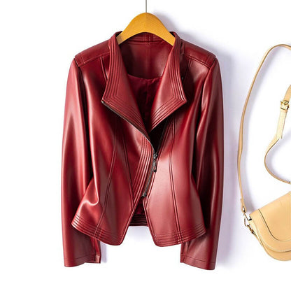 Veste en cuir femme stylée asymétrique