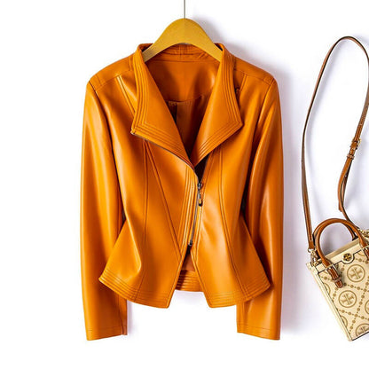 Veste en cuir femme stylée asymétrique