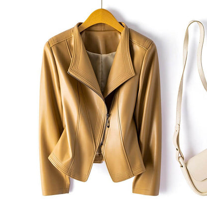 Veste en cuir femme stylée asymétrique