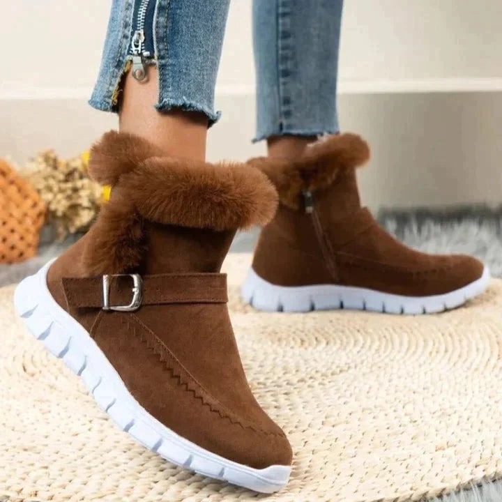 Bottes souples femme effet velours