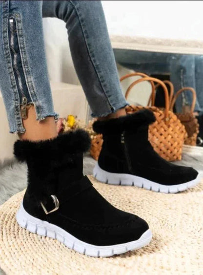 Bottes souples femme effet velours