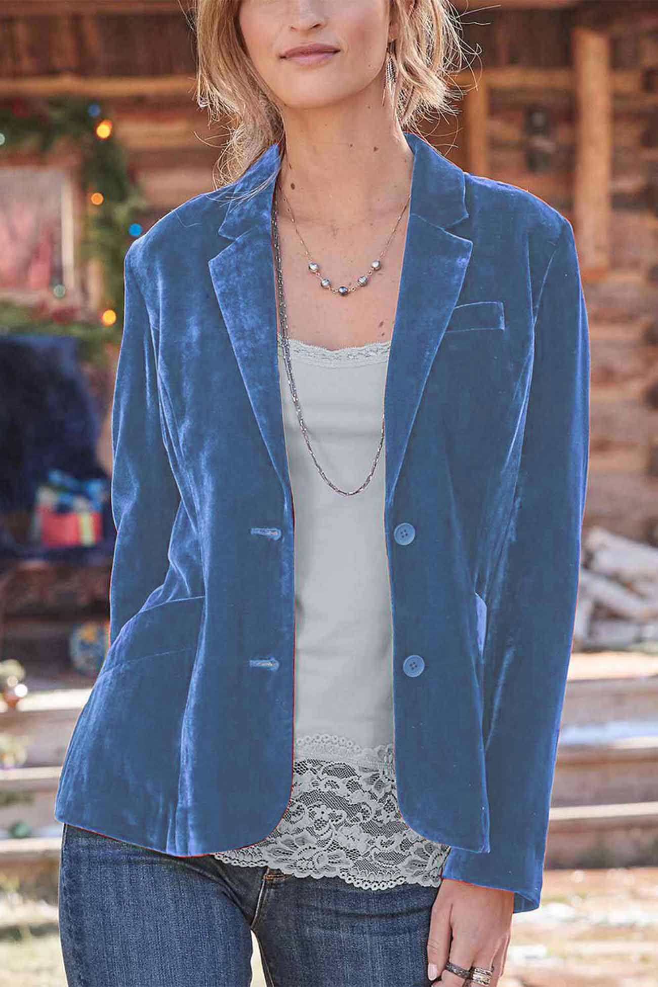 Robe élégante | Blazer court en velours rouge