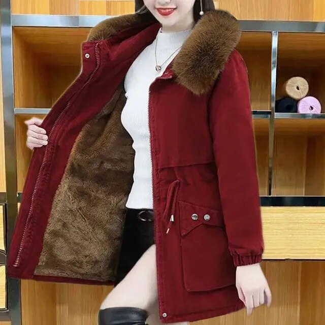 Parka d'hiver végane femme élégant chaud