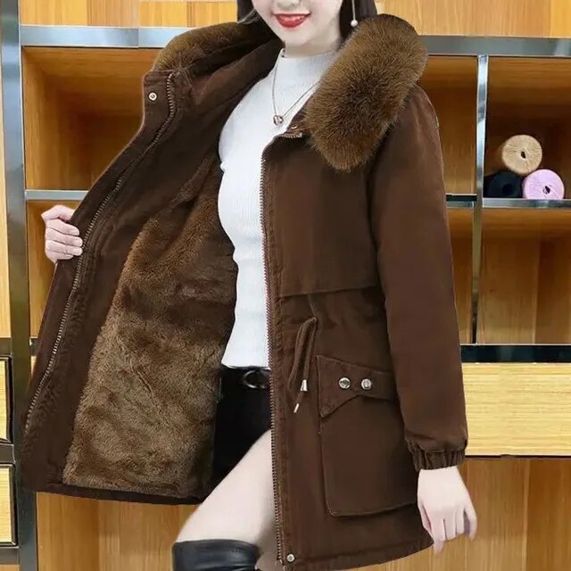 Parka d'hiver végane femme élégant chaud