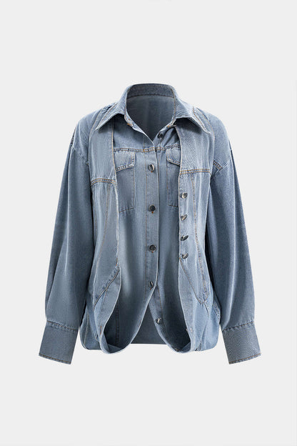 Chemise en jean grande taille décontractée et confortable