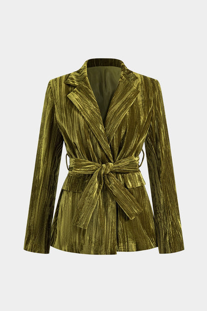 Veste élégante en velours avec ceinture