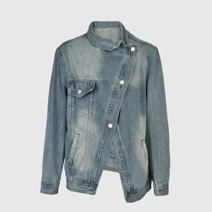 Veste en jean asymétrique femme tendance