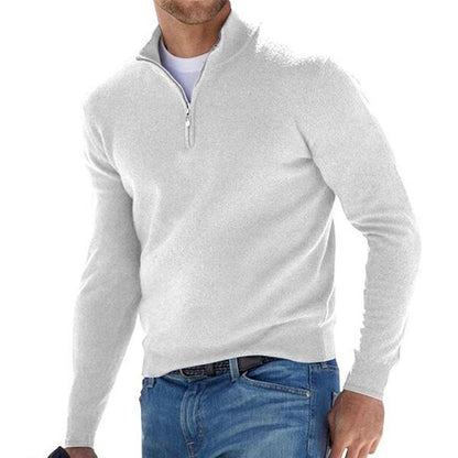 Pull-over tricoté manches longues chaud pour homme