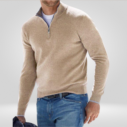 Pull en tricot pour homme, décontracté, chaud, demi-zip