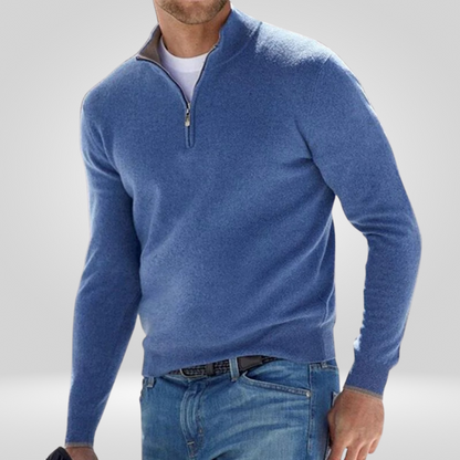 Pull en tricot pour homme, décontracté, chaud, demi-zip