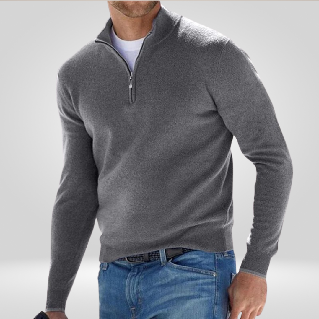 Pull en tricot pour homme, décontracté, chaud, demi-zip