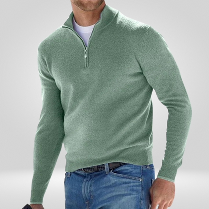 Pull en tricot pour homme, décontracté, chaud, demi-zip
