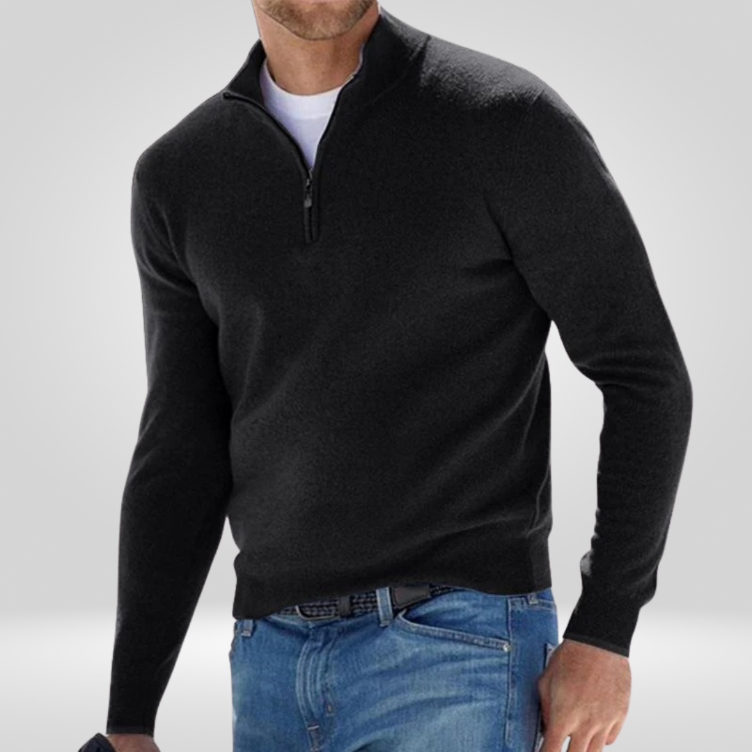 Pull en tricot pour homme, décontracté, chaud, demi-zip