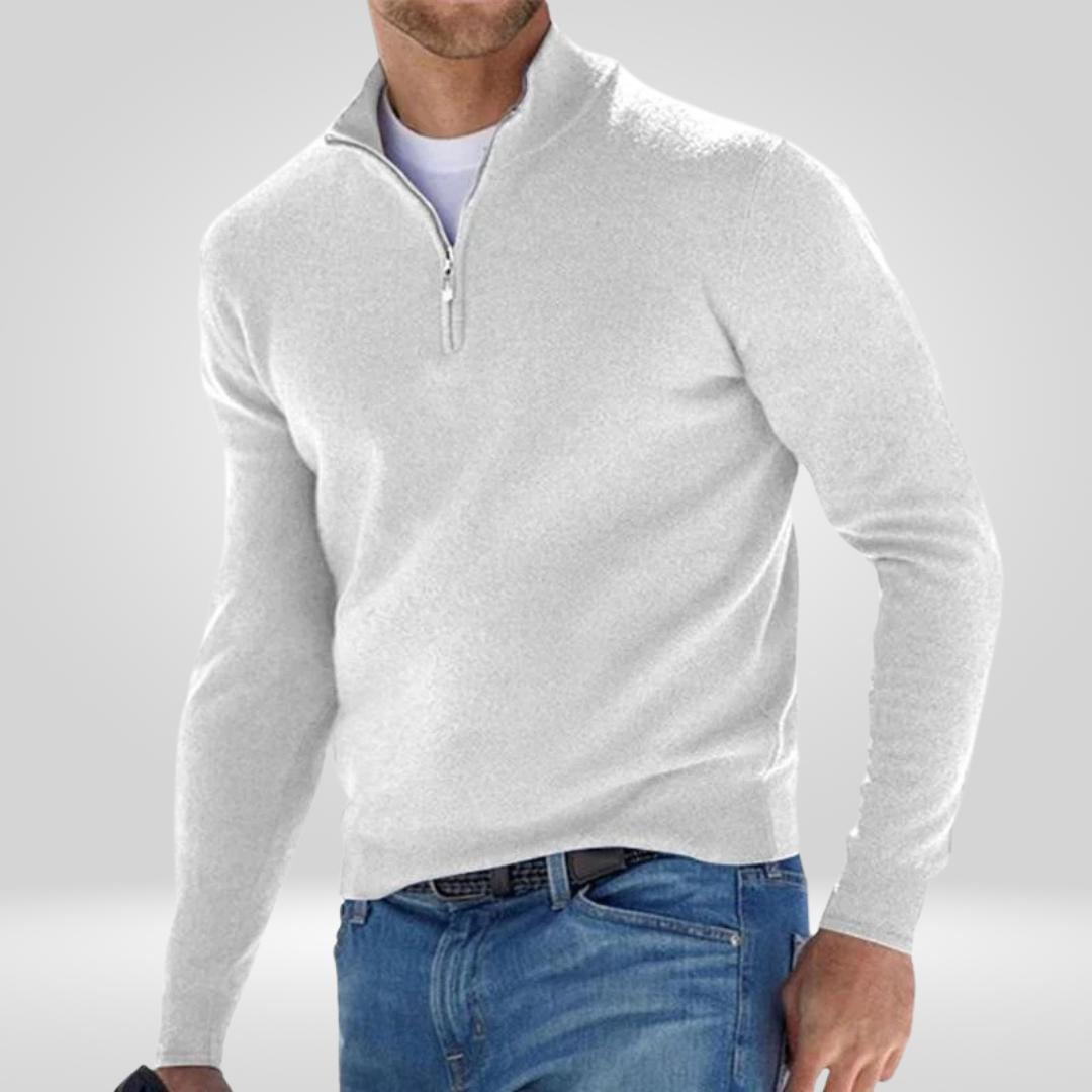 Pull en tricot pour homme, décontracté, chaud, demi-zip