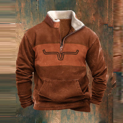 Pull d'hiver pour hommes avec fermeture éclair 1/4