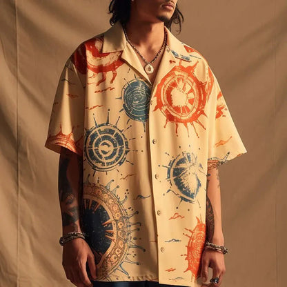 Chemise homme style vintage imprimée coupe décontractée