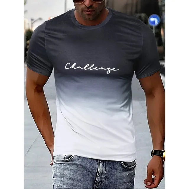 T-shirt rétro pour homme design dégradé de couleurs