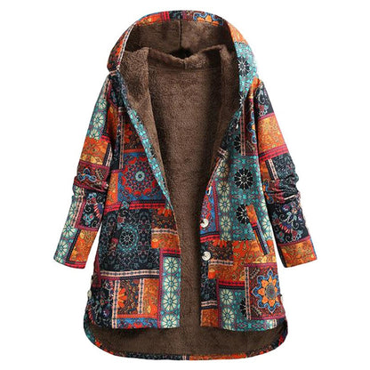 Veste à capuche élégante imprimé floral