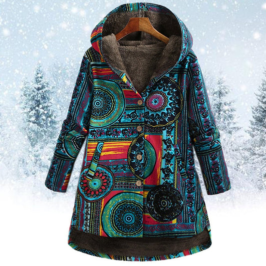 Stylische Kapuzenjacke Blumenprint - IdealeKleiden