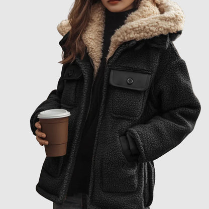 Manteau d'hiver en Sherpa doublé chaud pour femmes