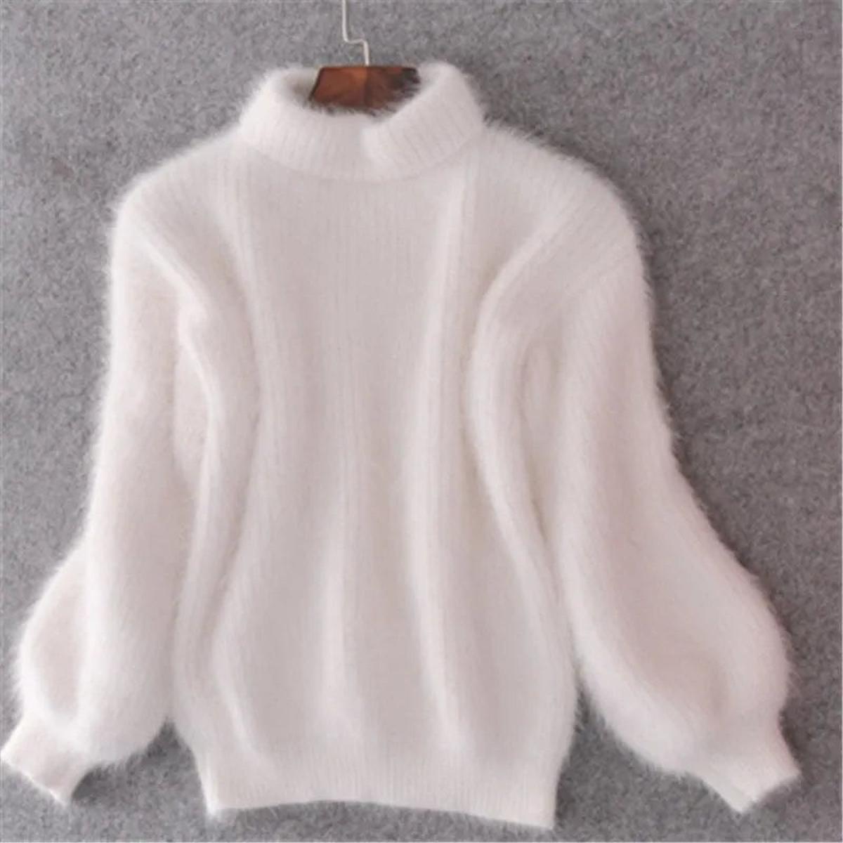 Pull en angora doux décontracté pour femme