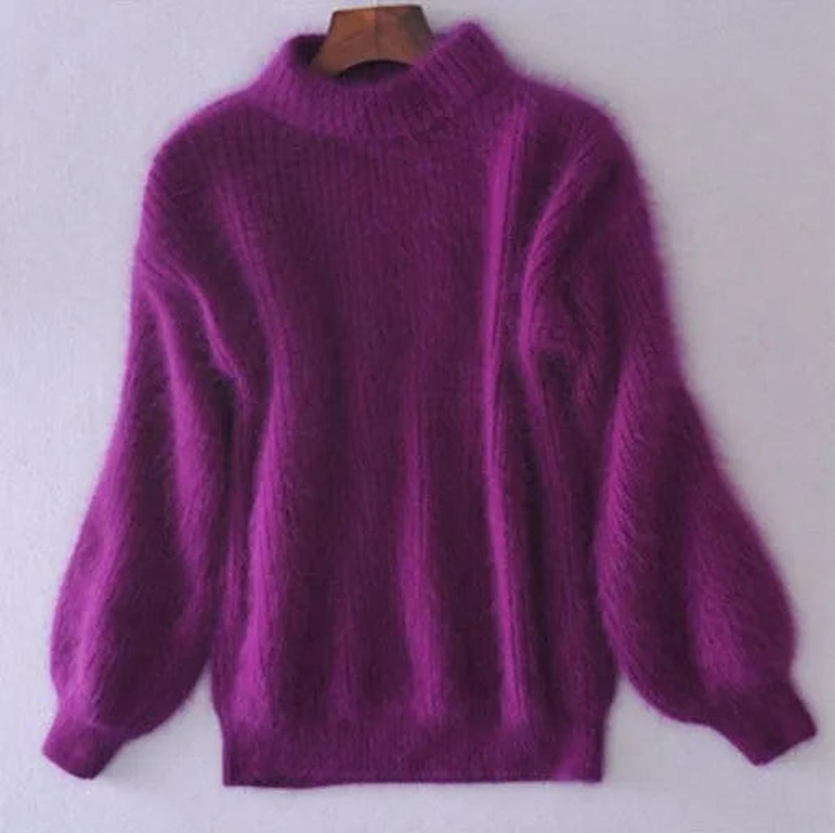 Pull en angora doux décontracté pour femme